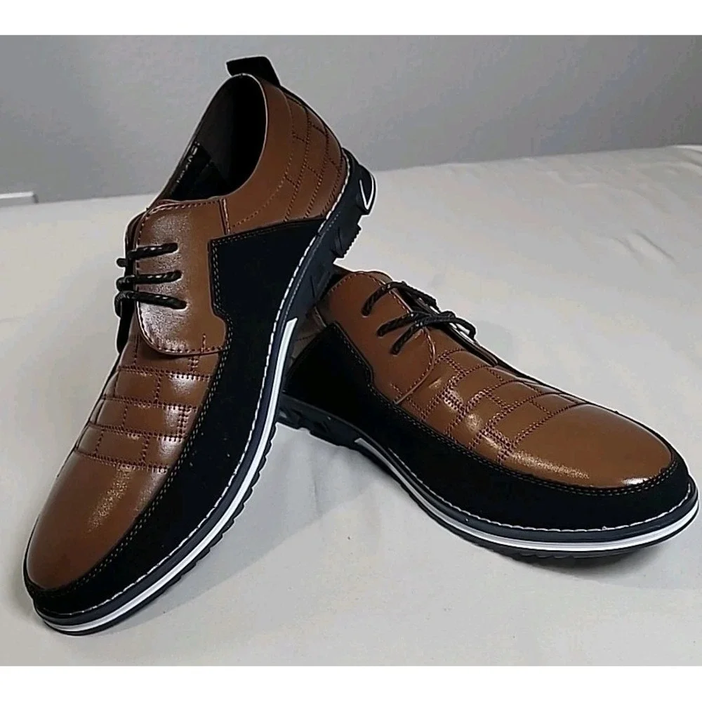 Gatsby Mens Brown Leather Oxford Derby Shoes‎ Size 10 Orthopedic Lace Up 898